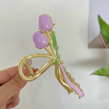 Lily Pearl Metal Hair Clip