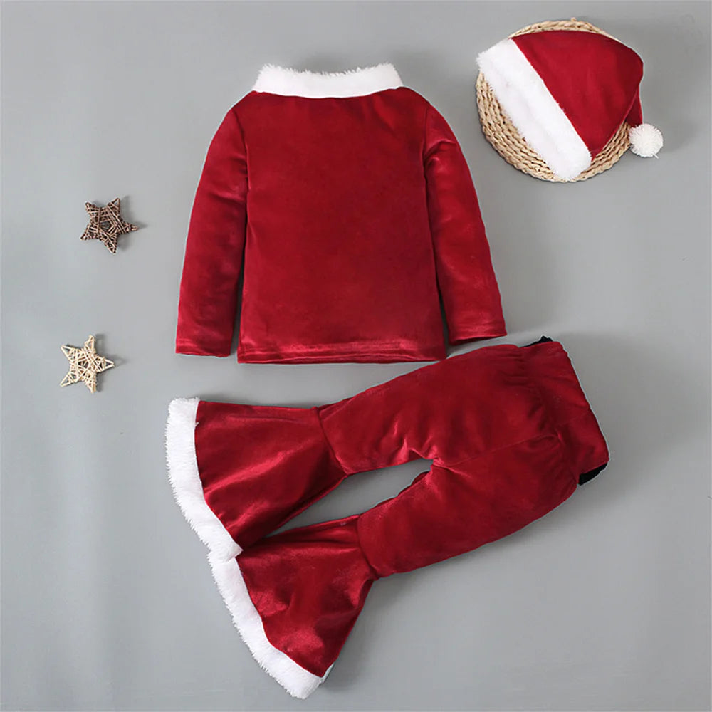 Tenue de Noël 3 pièces Père Noël pour fille