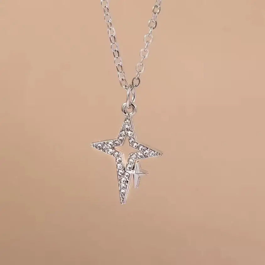 Silver Color Long Tassel Pendant Bow Necklaces