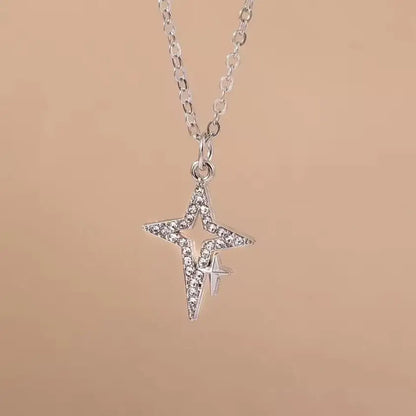 Silver Color Long Tassel Pendant Bow Necklaces