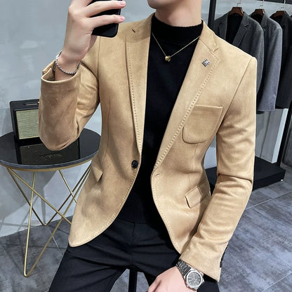 Blazer aus Hirschlederfleece für Herren - Slim Fit