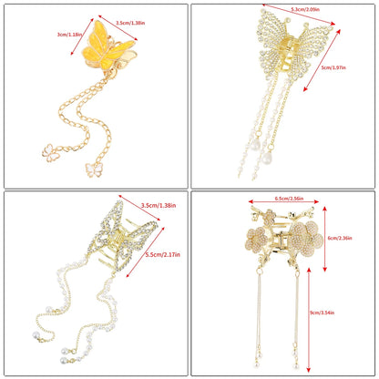 Butterfly Rhinestone Hair Clips - Hair Accessories
