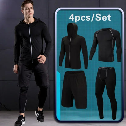 Men Rashguard Compression Set Gym Running Fitness Wear
