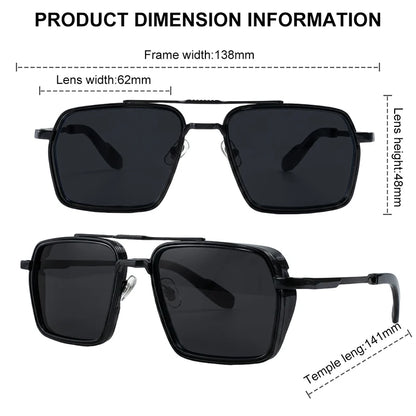 Men's Oversized Steampunk Square Sunglasses