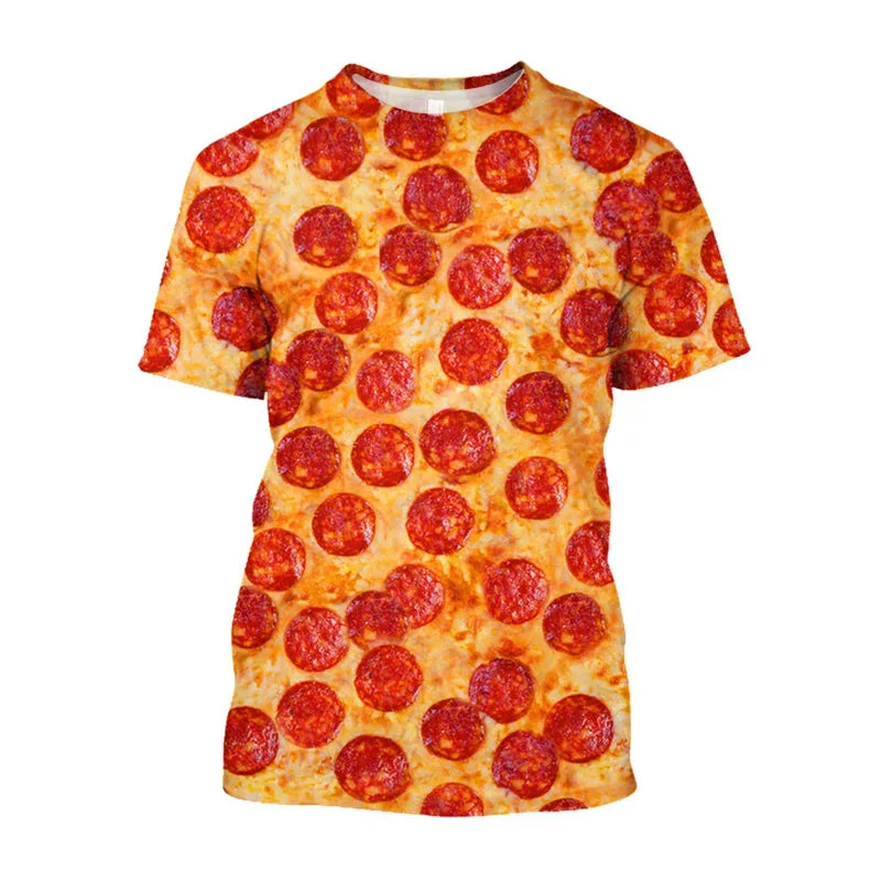 Men's Quick Dry Pasta Pizza 3D Print T Shirt