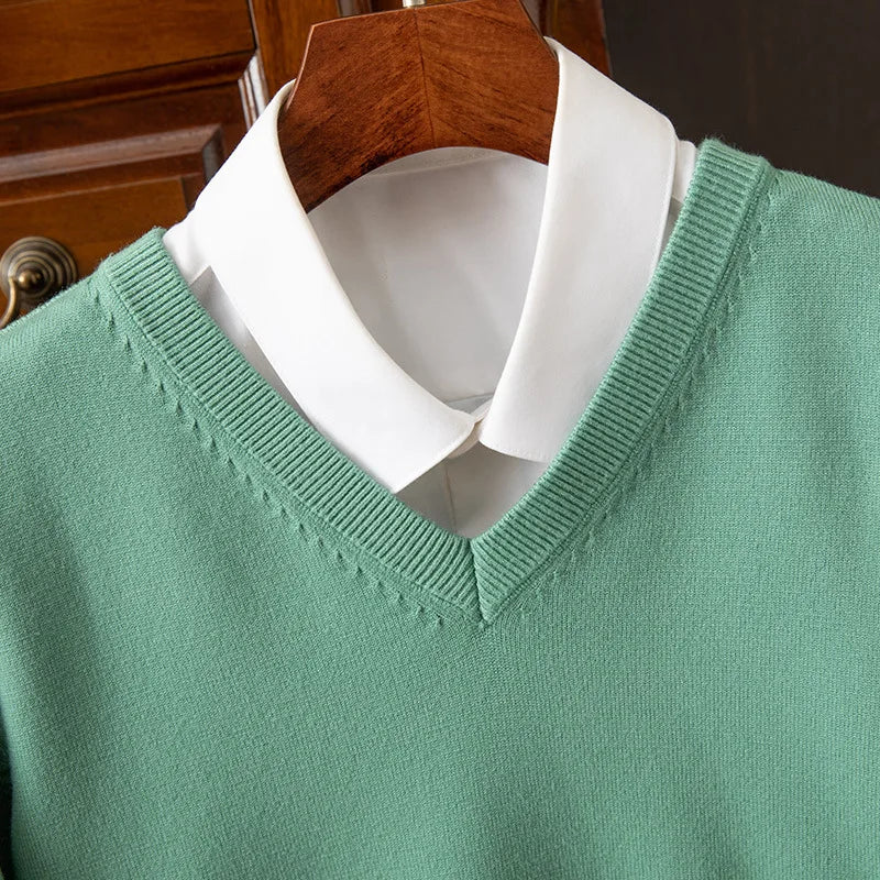 Classic V-Neck Cashmere Sweater 4XL