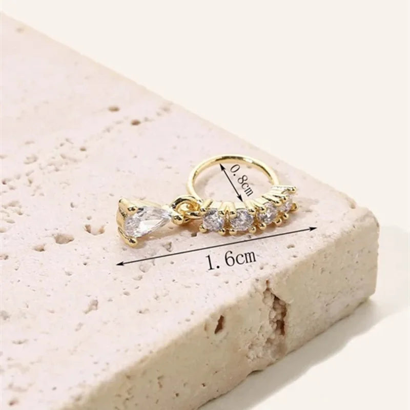 Nasenring mit Zirkonia für Damen – Hängender Nasenpiercing-Schmuck mit Zirkonia