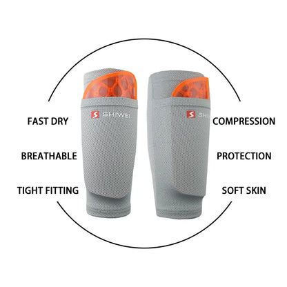 Soccer Shin Guard with Knee Support Compression