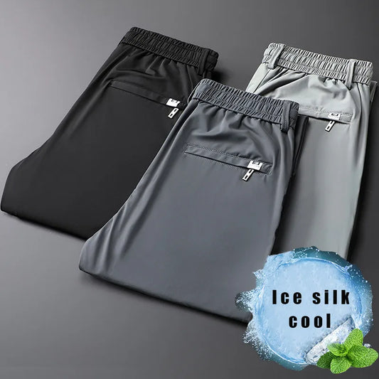 Men’s Ice Silk Quick Dry Pants – Lightweight Breathable Sweatpants