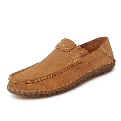 Mocassins à enfiler doux et décontractés en cuir suédé pour hommes