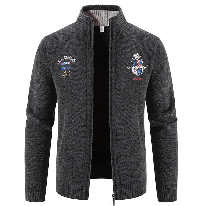 Warme Strickjacke mit Reißverschluss für Herren