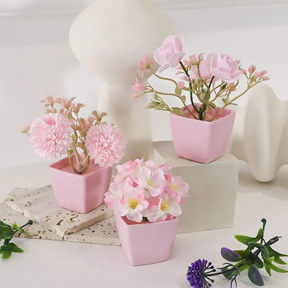 1 Set of Home Decor-3 POTS Simulation Flower Small Combination-23137ZH3