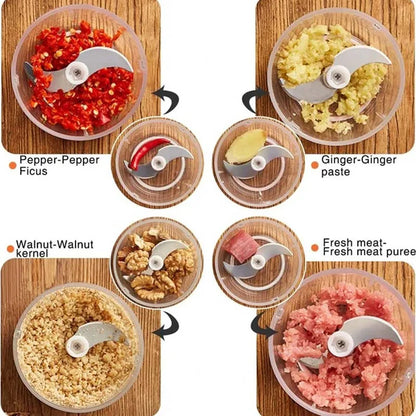 Elektrischer Fleischwolf und Knoblauchzerkleinerer