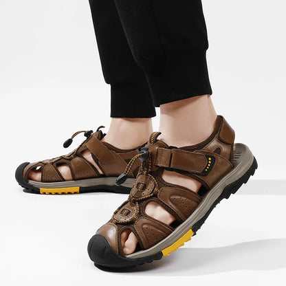 Herren Sommer Outdoor Leder Strand Römer Sandalen