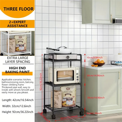 Multi Layer Kitchen Microwave Storage Rack