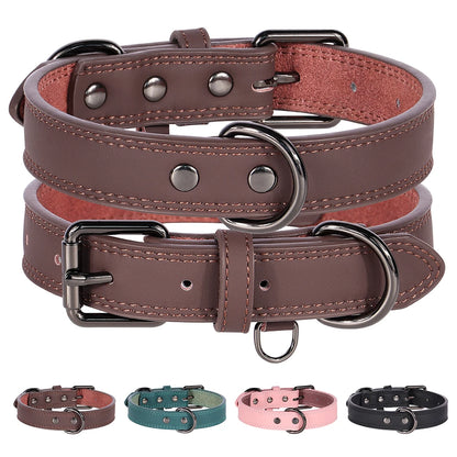 Soft Durable Adjustable Soft Padded Leather Dog Collars