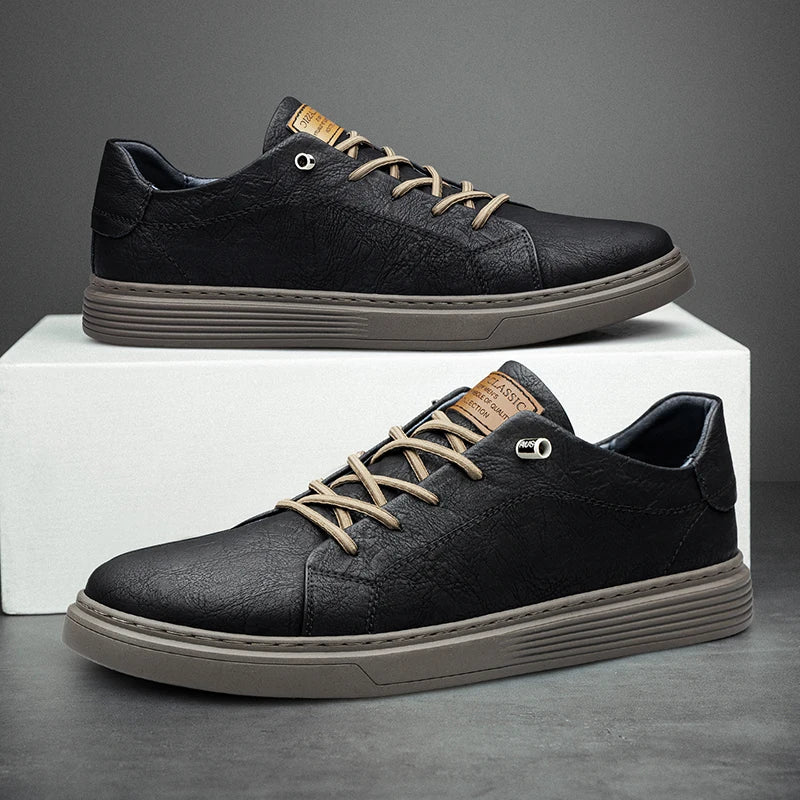 Lace-Up Genuine Leather Men's Casual Shoes