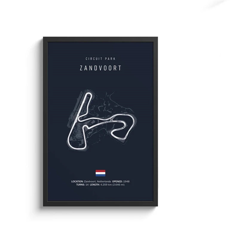 Monaco F1 Leinwand-Wandkunst, nordische Ästhetik