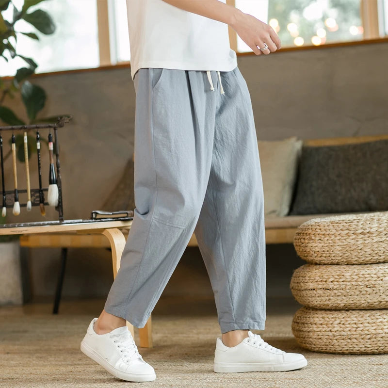 Summer Cotton-Linen Casual Trousers