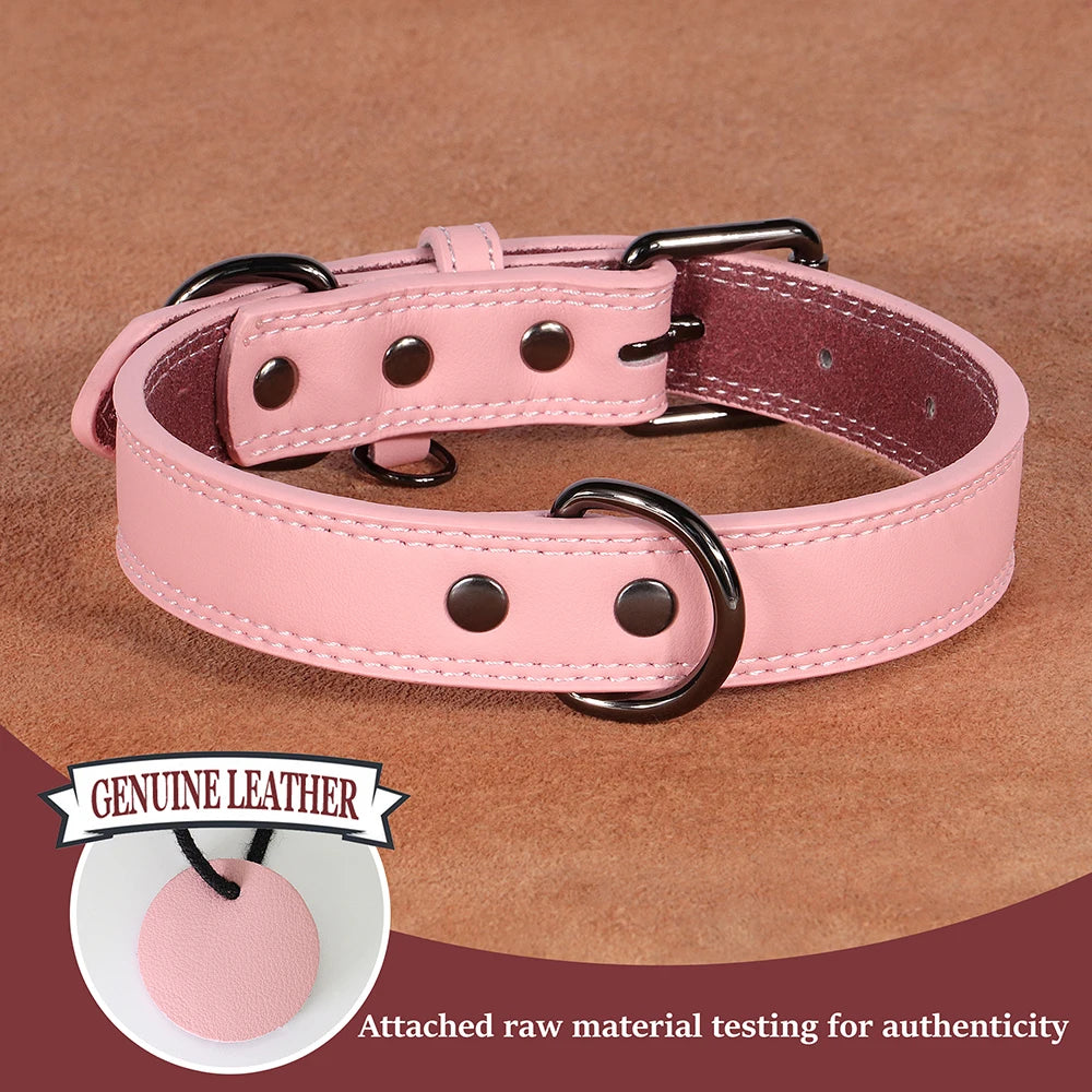 Soft Durable Adjustable Soft Padded Leather Dog Collars