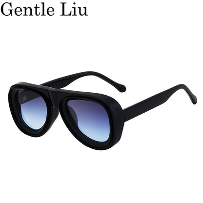 Men's Steampunk UV400 Oval Frame Sunglasses