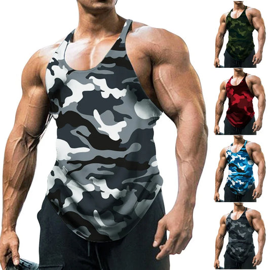 Men's Camouflage Sleeveless Fitness Vest