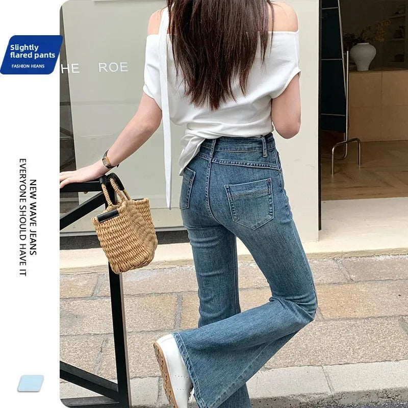 Ausgestellter Damen-Denim – Bell-Bottom-Hose mit weitem Bein
