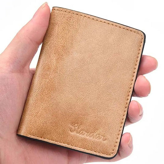 Men's PU Leather Mini Wallet Card Holder – Slim Small Wallet Purse