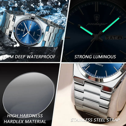 quartz watch, watch mens, waterproof watch, watch black, mens waterproof watch, black stainless steel watch, stainless steel watch, stainless watch, luminous watch