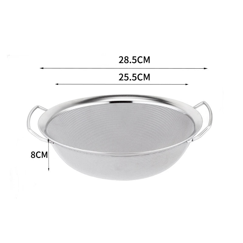 Flour Sieve Double Handle Stainless Steel Colander