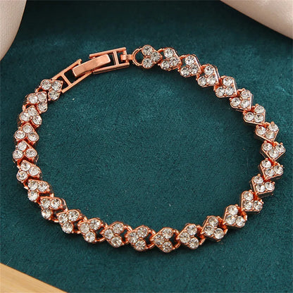 Bracelet gothique géométrique en cristal pour femme – Bracelet à maillons orné de strass