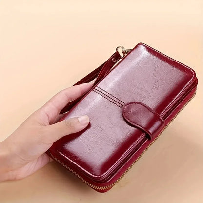 Women’s PU Leather Wristlet Wallet Large Capacity Phone Clutch Purse