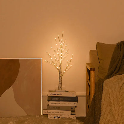 Guirlande lumineuse LED en forme de bouleau pour décoration de chambre à coucher