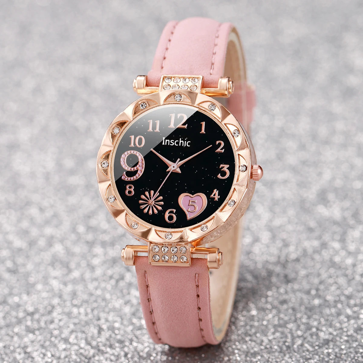Montre multicolore pour femme, bracelet en cuir PU avec bracelet
