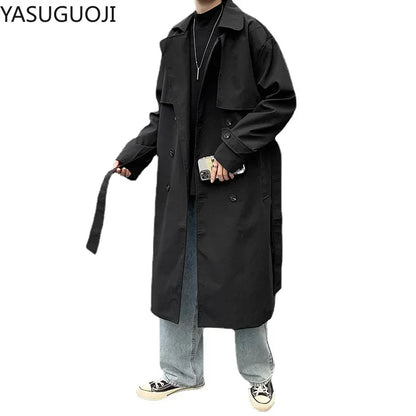 Herren Trenchcoat mit lockerer Passform und zweireihiger Knopfleiste