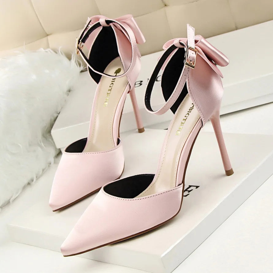 Women's Ultra-High Heels Velvet Hollow Out Ankle Strap Pumps