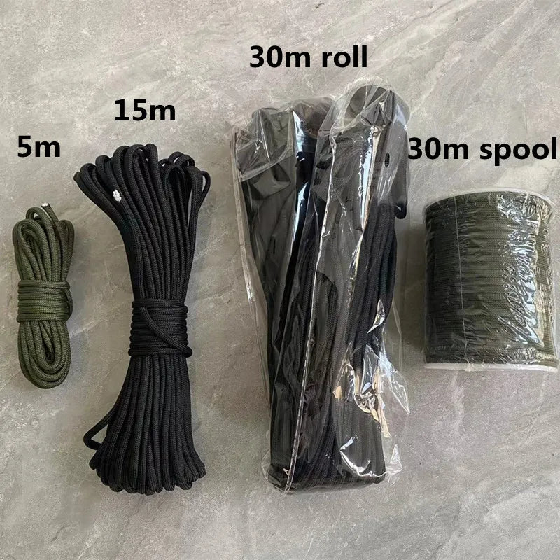 7-adriges 550 Paracord – 5 m/15 m/30 m Überlebensseil für den Außenbereich/Zelt/Lanyard