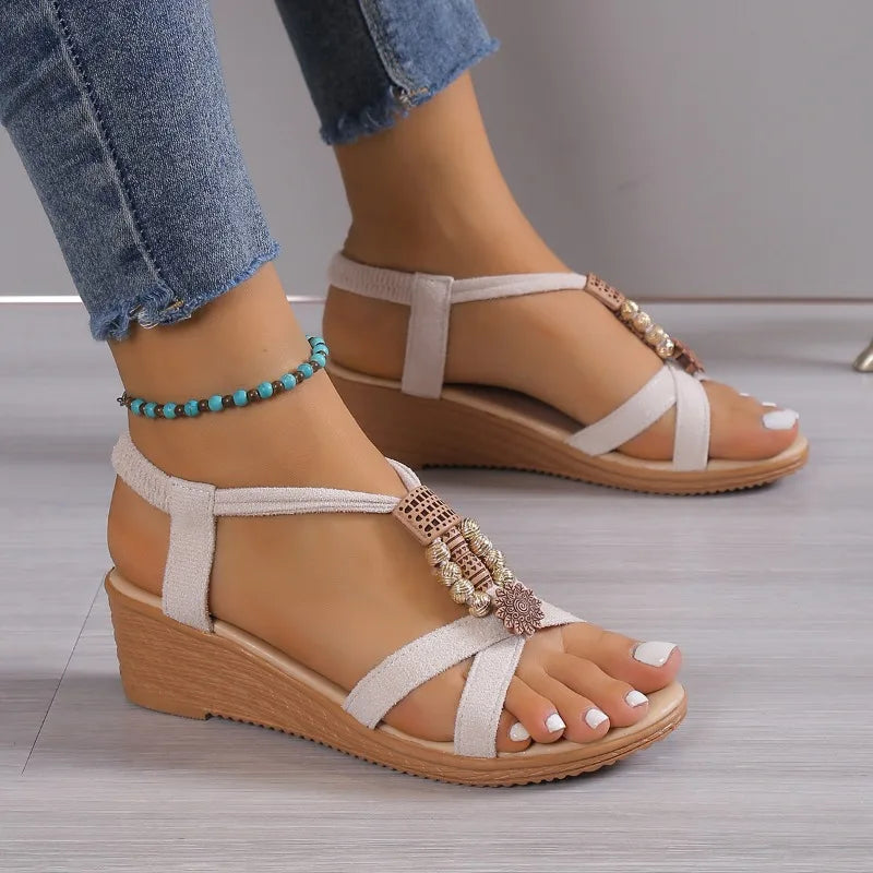 Women's Lightweight Platform Buckle Wedge Sandals