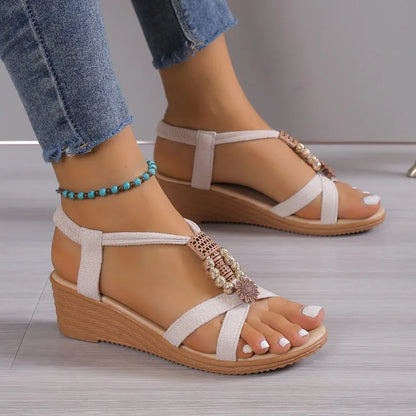 Women's Lightweight Platform Buckle Wedge Sandals