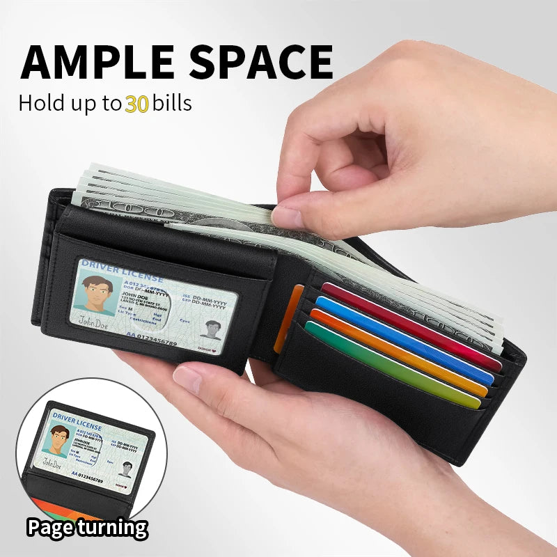 Herren-Geldbörse aus Leder mit mehreren Kartenfächern