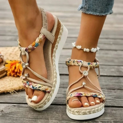 Metallic Fisherman Platform Sandals