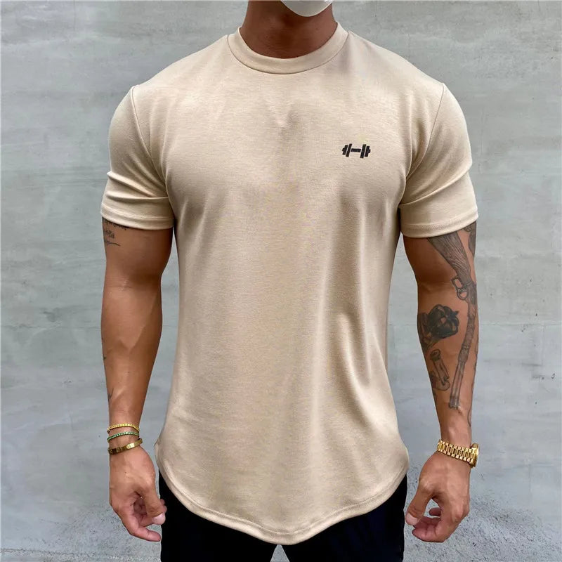 Men Bodybuilding Fitness Cotton  short sleeve t-shirt