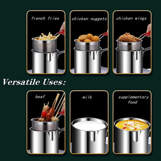 Pot de crépine de friteuse en acier inoxydable