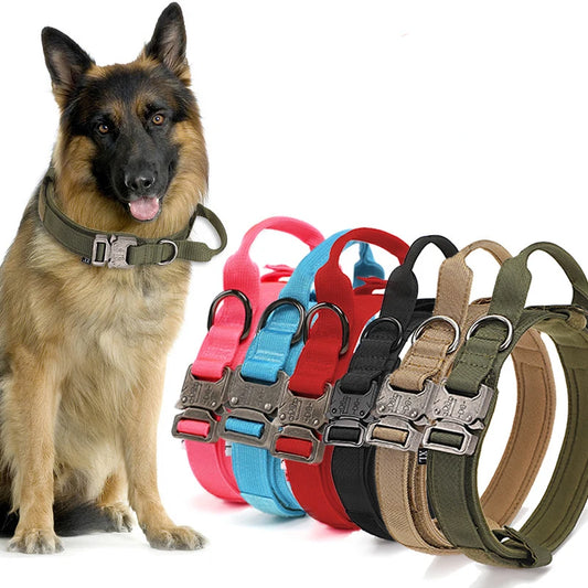 Collier tactique militaire pour chien avec contrôle – Colliers réglables pour chiens