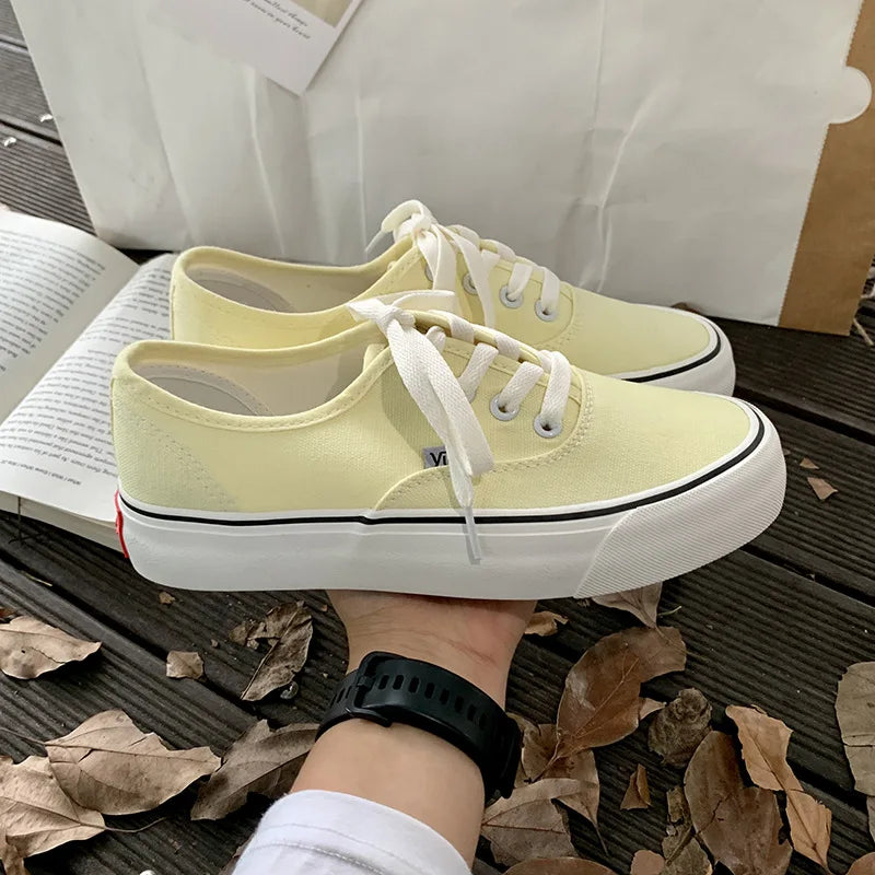 Frühling Candy Color Classic Plateau Canvas Schuhe Damen Sneakers