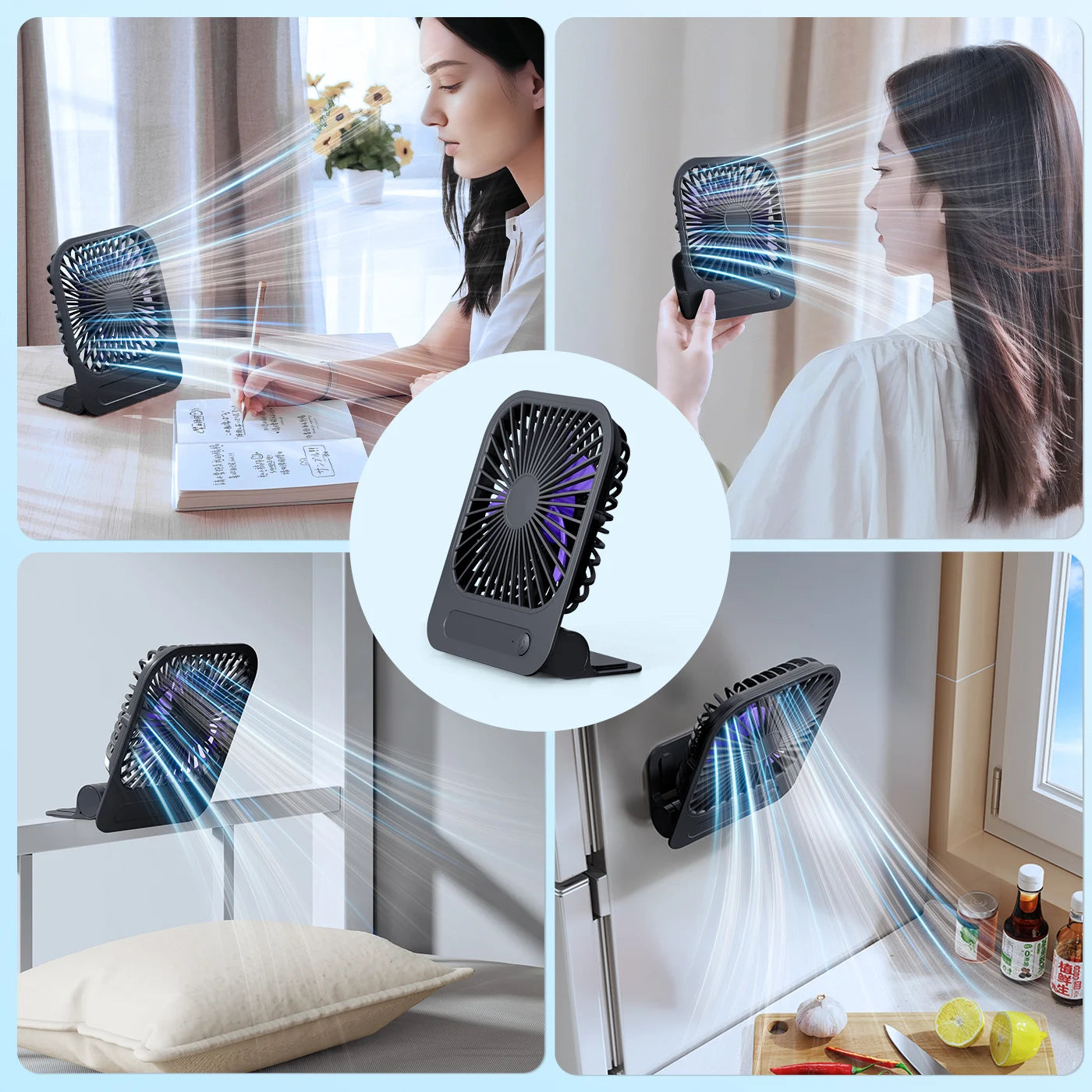 USB Rechargeable Indoor Toilet Wall Fan