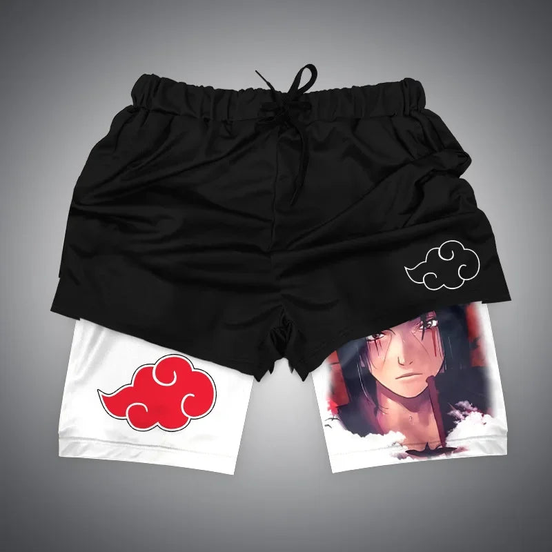 Dragon Ball & One Piece Anime Print Gym Shorts