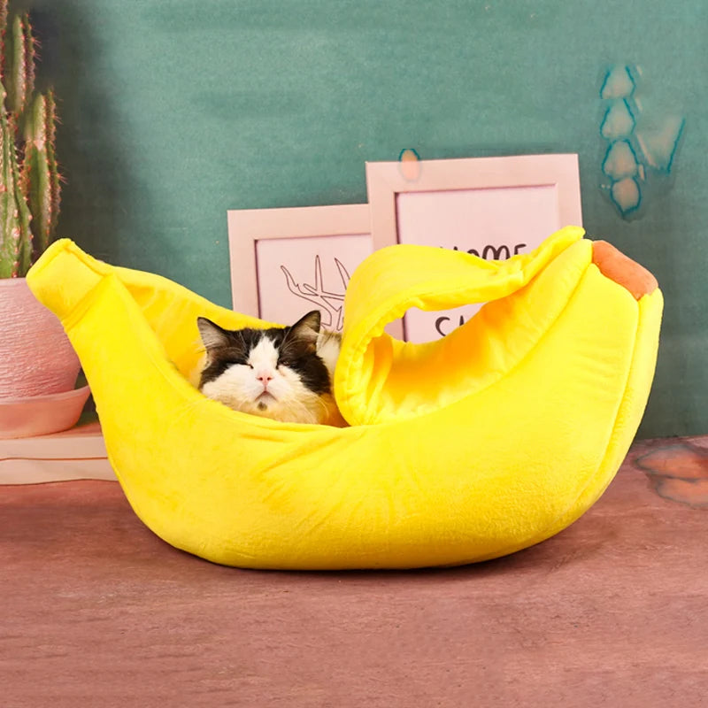 Literie confortable pour animaux de compagnie en forme de banane