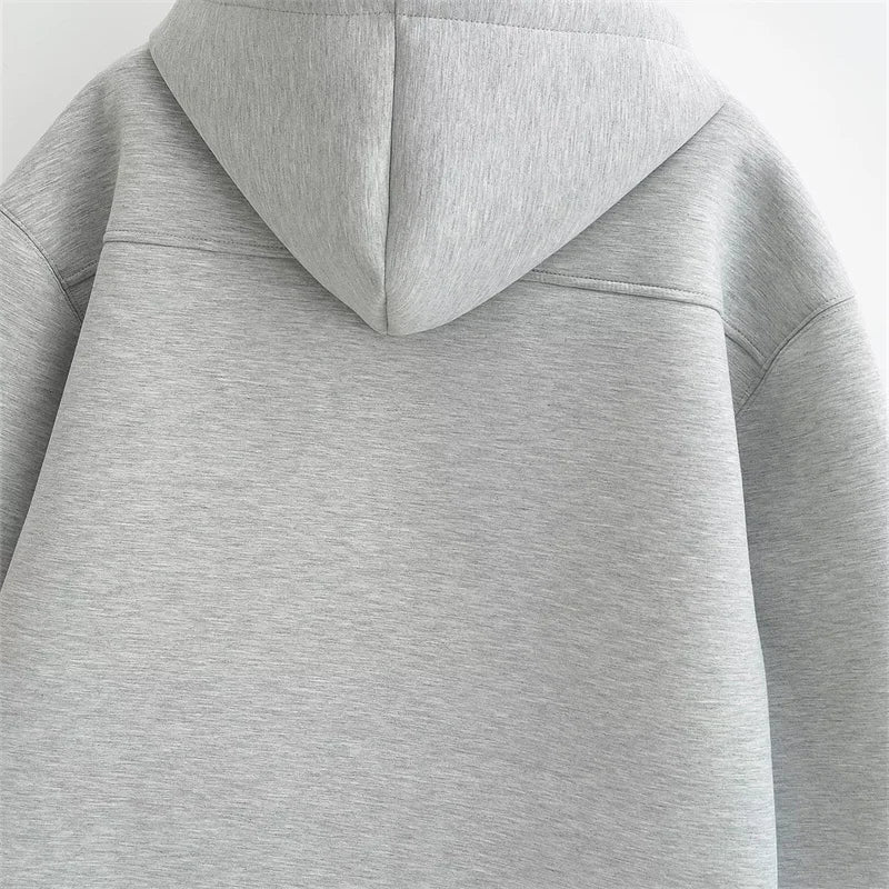 Women Streetwear Solid Hoodie Sweatshirts