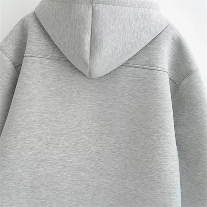 Women Streetwear Solid Hoodie Sweatshirts